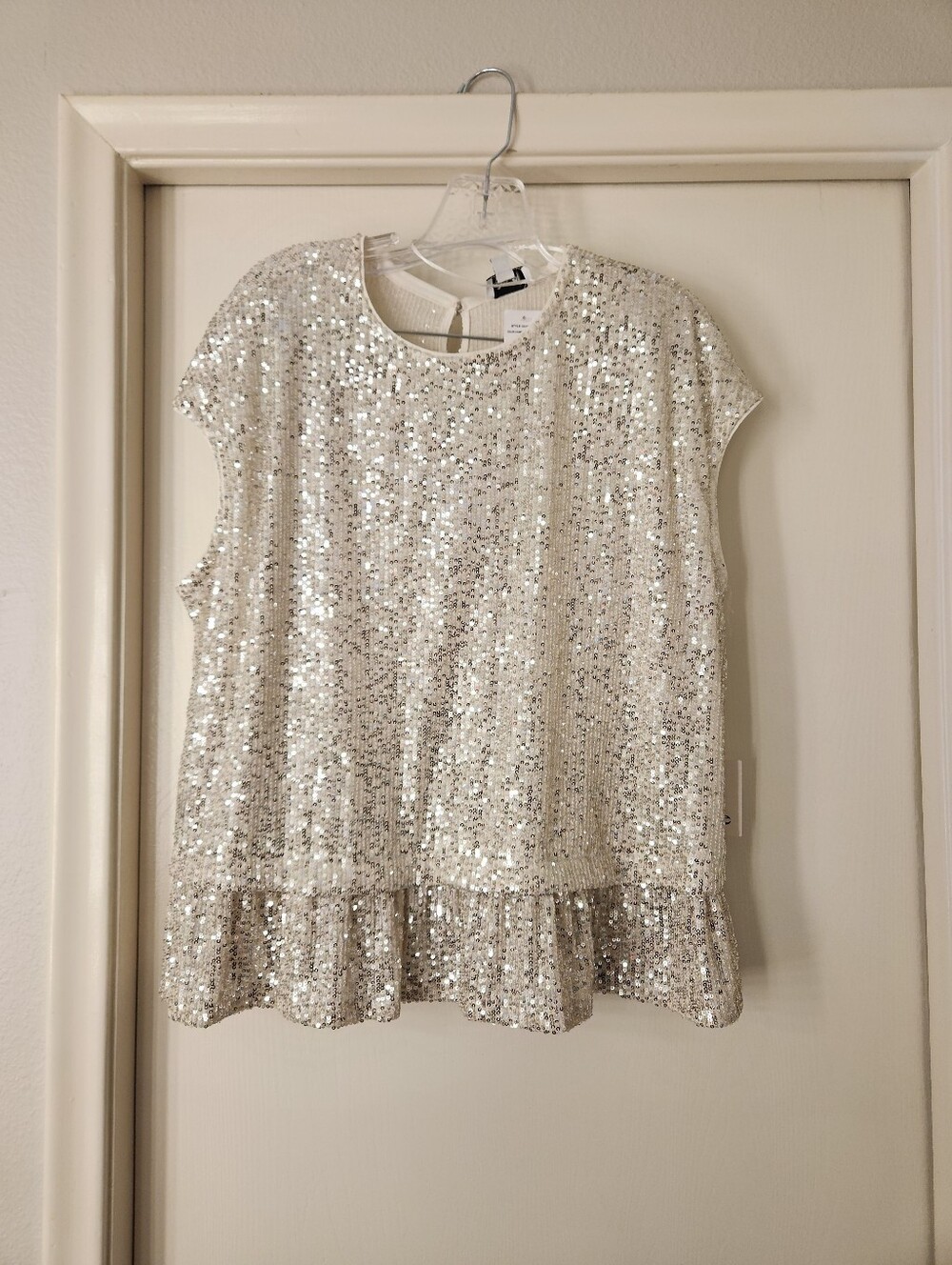 Sequin Ruffle Hem Top